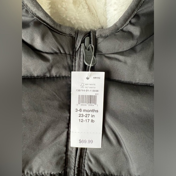 NWT: Gap Baby: Black Snowsuit with Hood: Size 3-6m - Picture 7 of 7